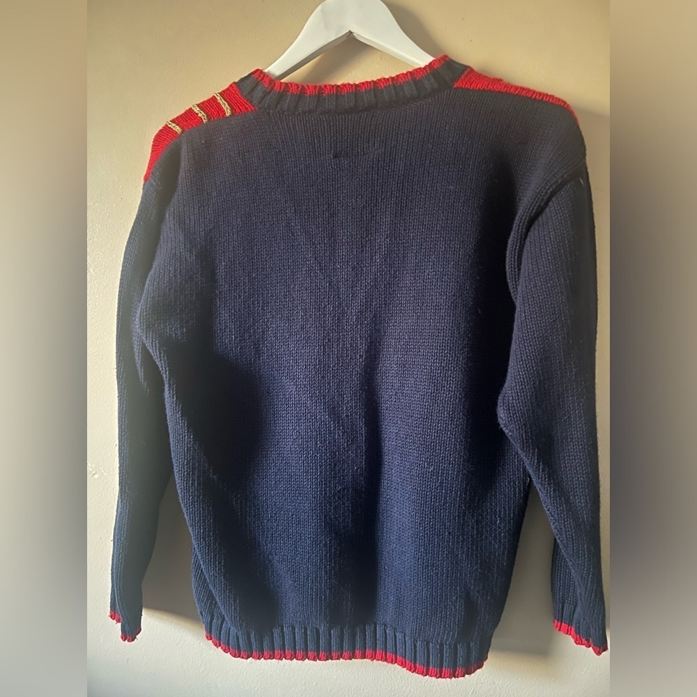 VINTAGE 1995 LOONEY TUNES/WARNER BROS.EAGLES EYE HAND KNIT XMAS SWEATER SIZE S - Picture 9 of 12